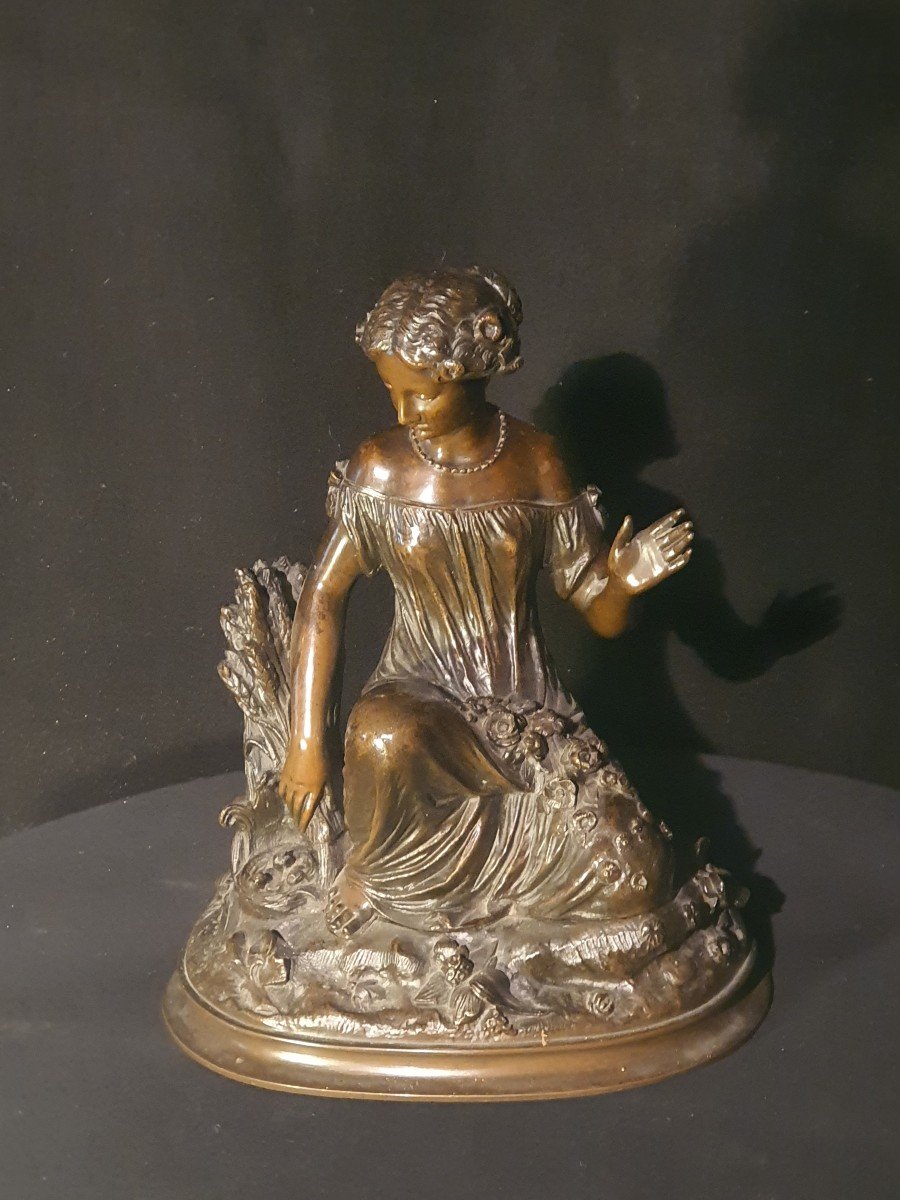 Bronze Sculpture Young Woman.-photo-3