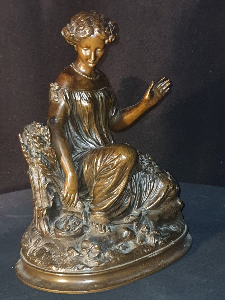 Sculpture Bronze Jeune Femme.