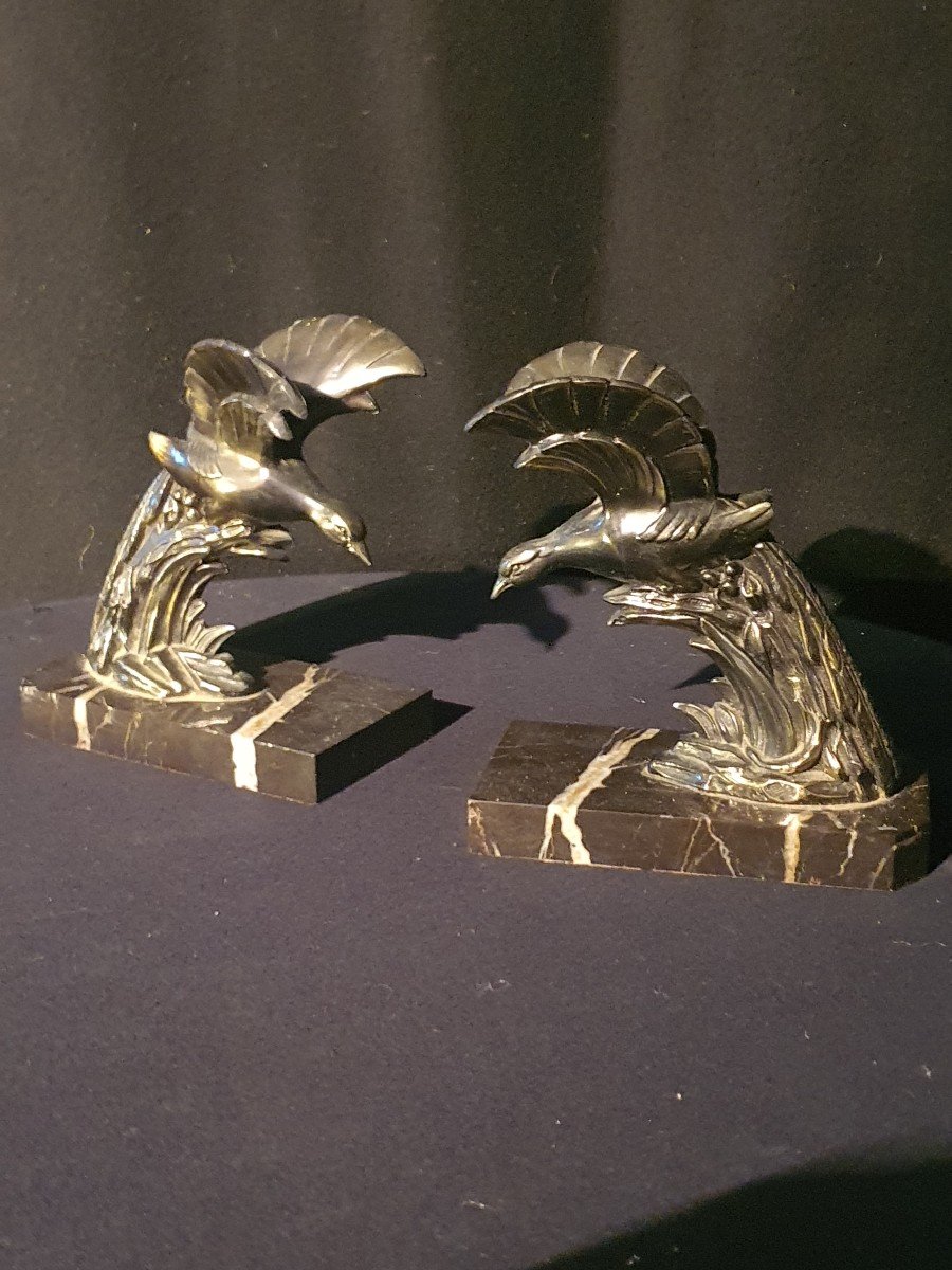 Pair Of Eagle Bookends, Bronze.-photo-3