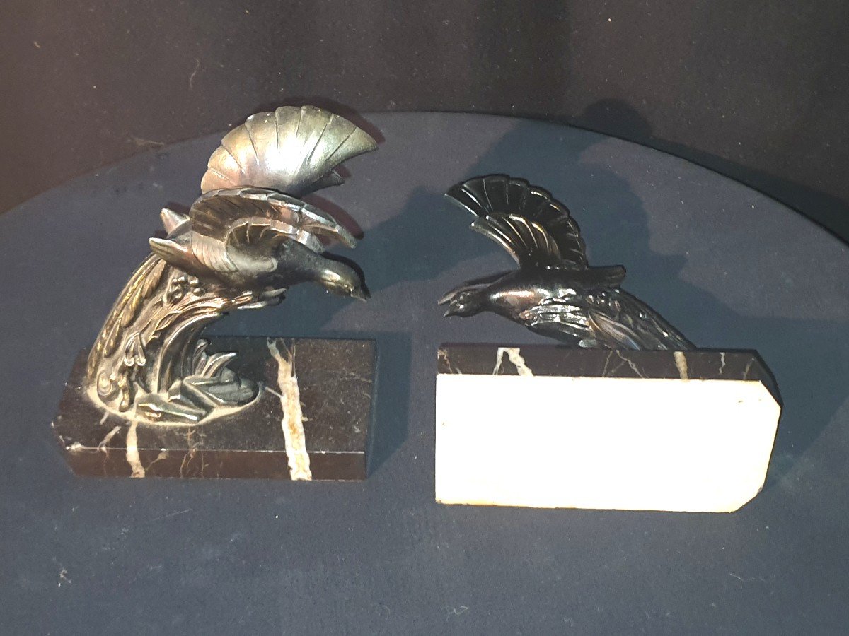 Pair Of Eagle Bookends, Bronze.-photo-4