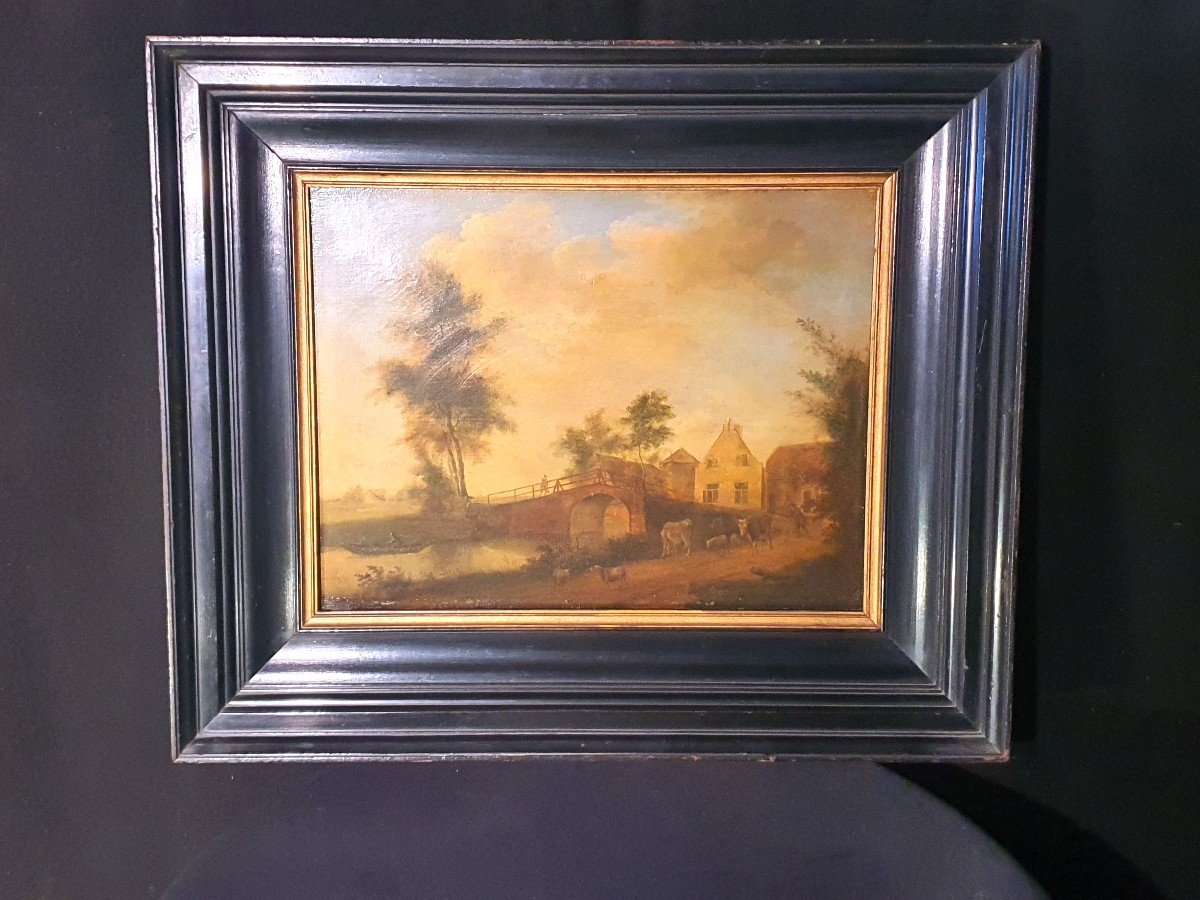 Tableau Paysage ,hollandais Flamand XIX Siècle. 