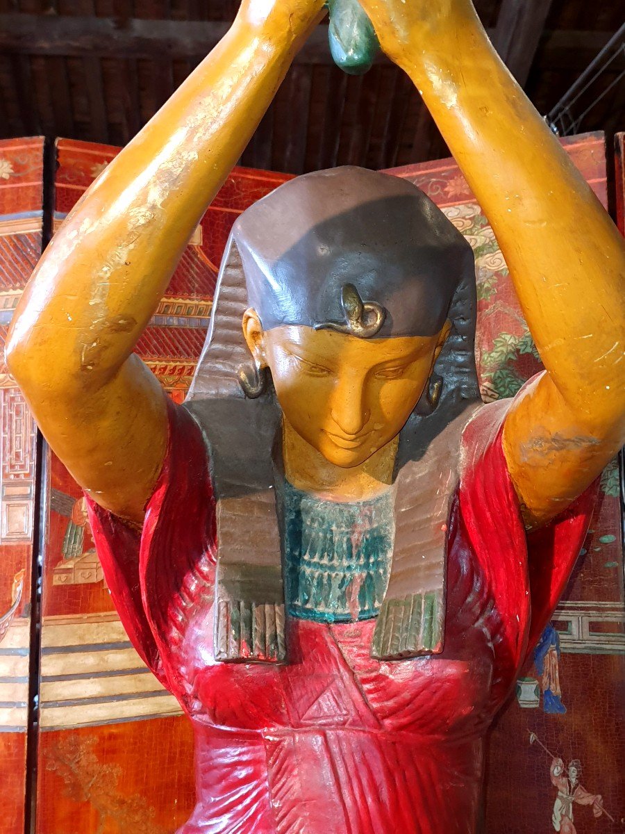 Egyptian Sculpture Life Size Torchiere Lamp.-photo-4