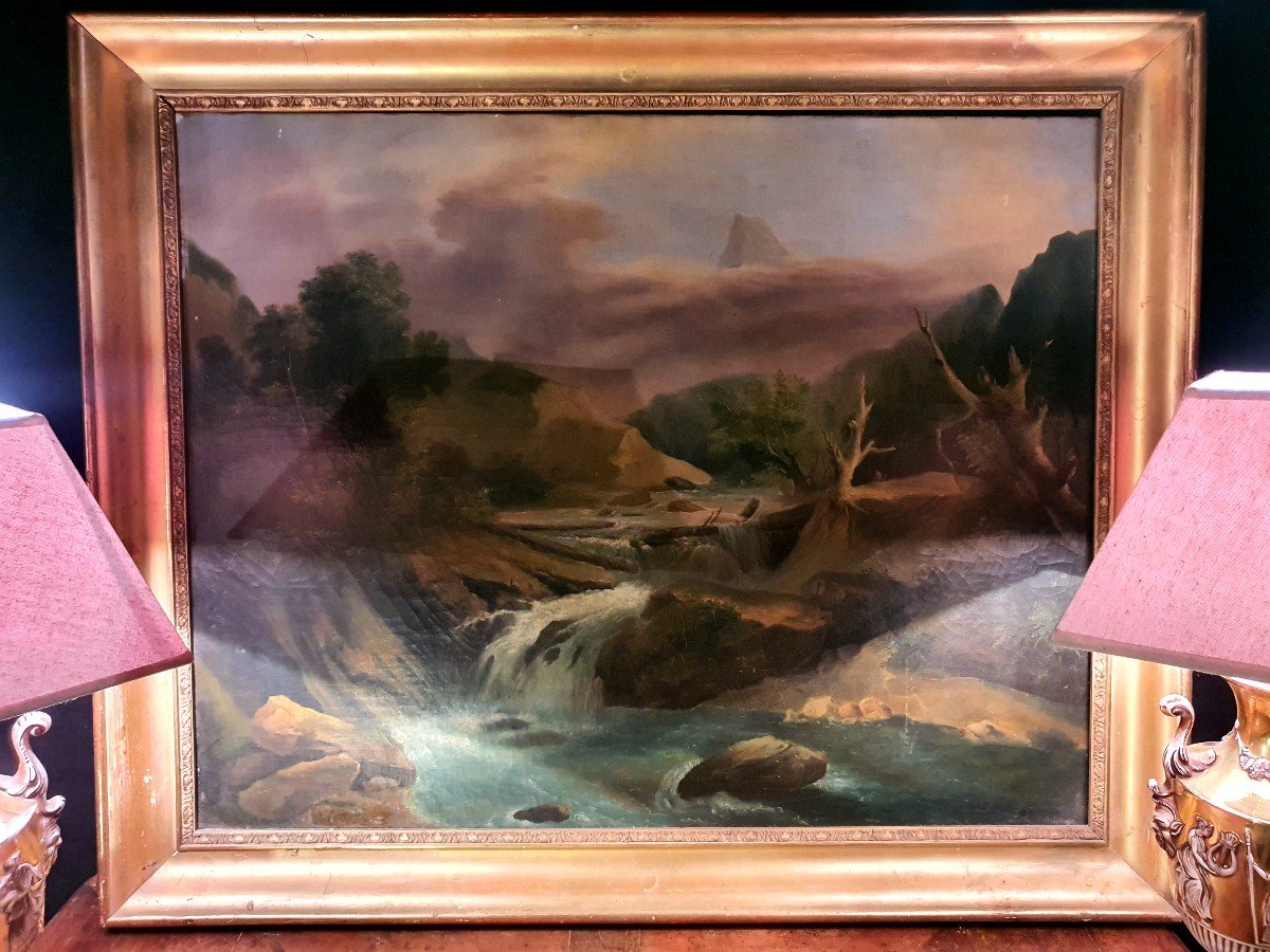 Large Mountain Landscape Painting.-photo-4