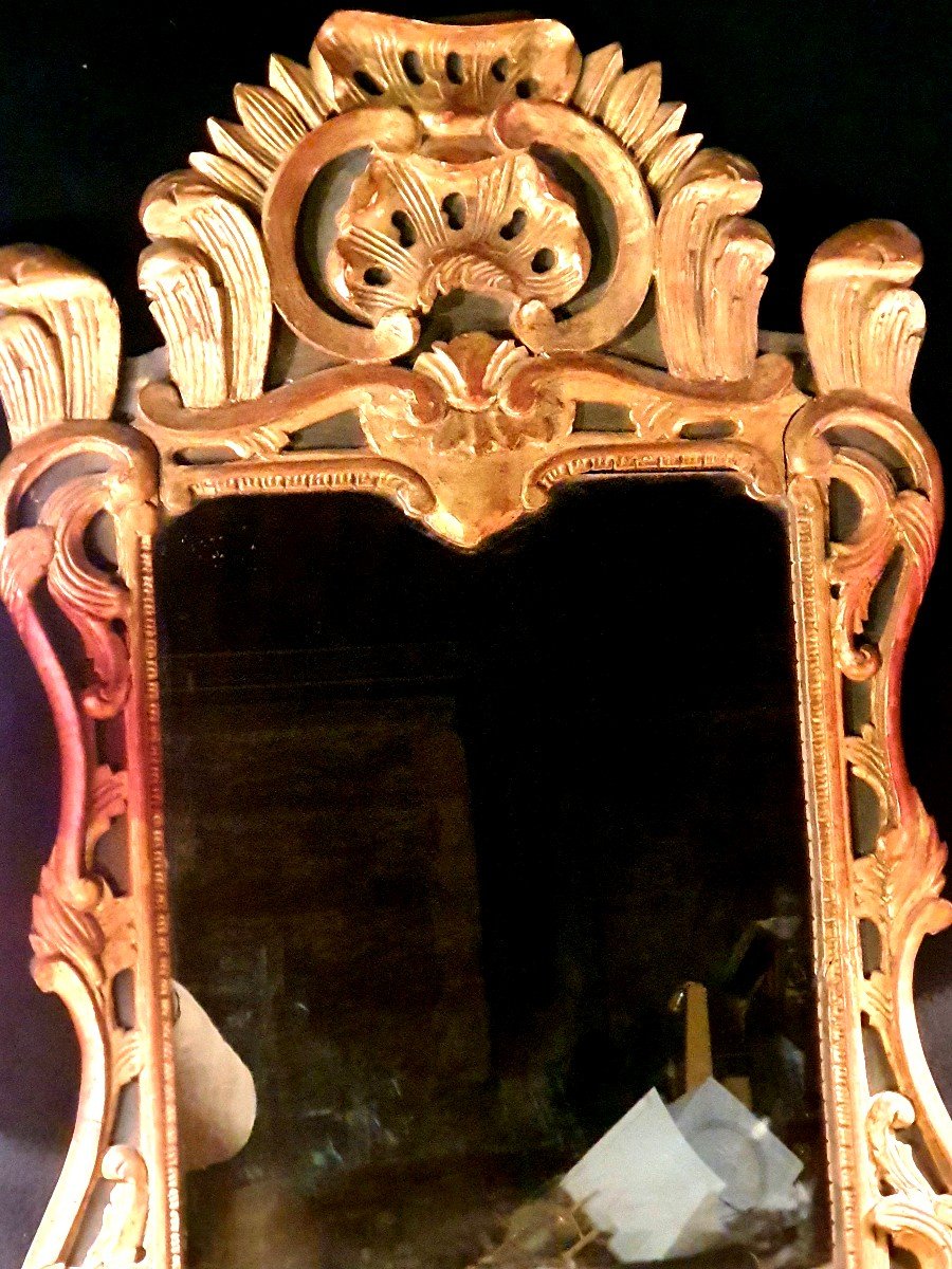 Miroir Doré Louis XV Provençal XVIII. -photo-2