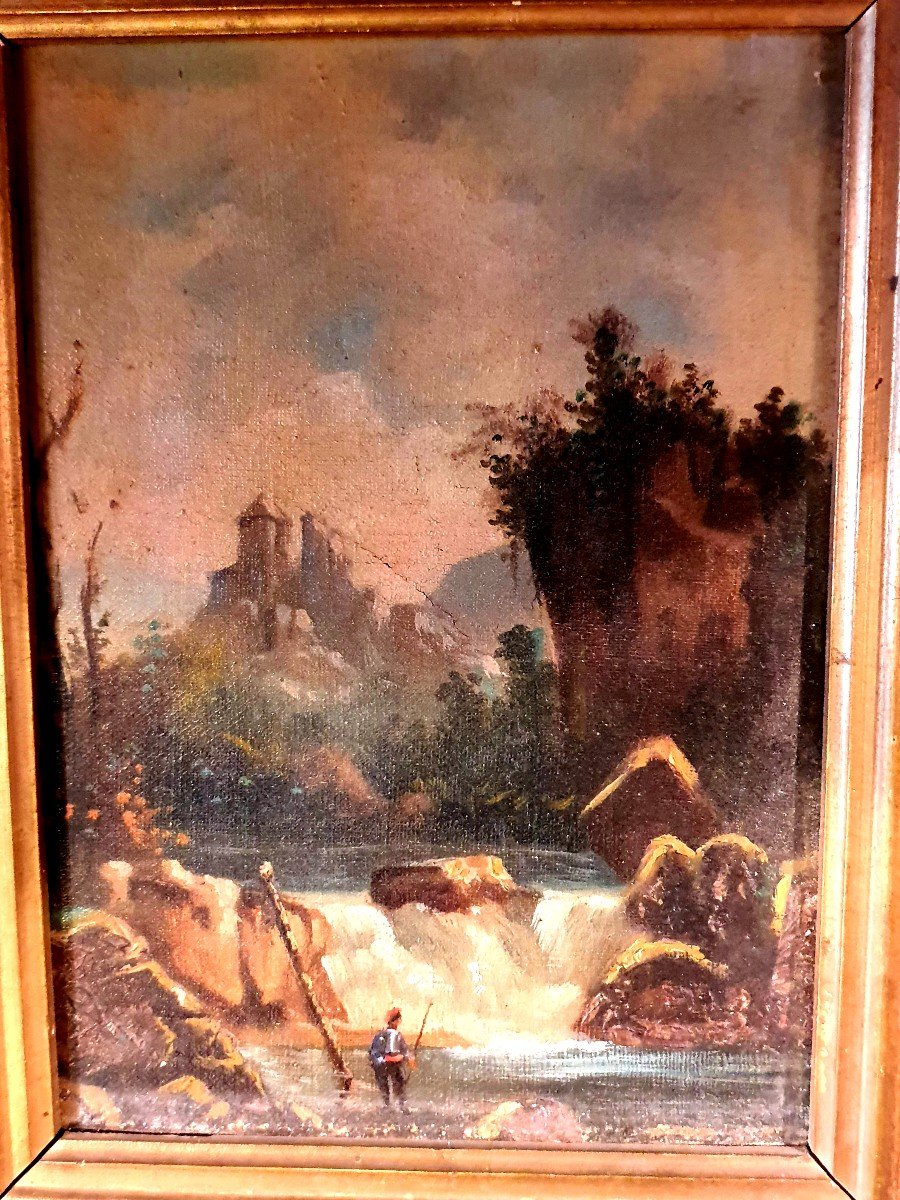 Romantic Landscape Painting Follower Hubert Robert.-photo-2