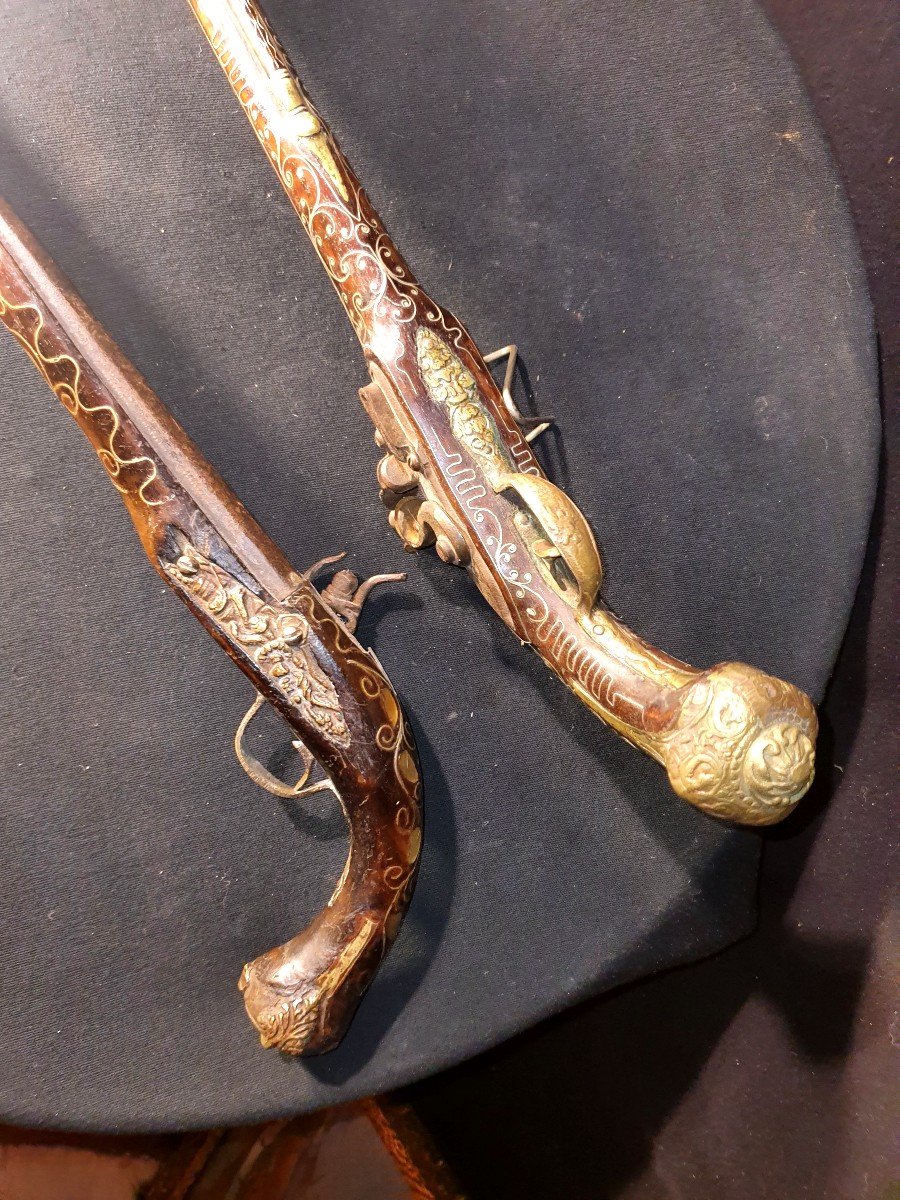 Pistolets XVIII Siècle, Orientaux ,à  L Ottomane. -photo-1