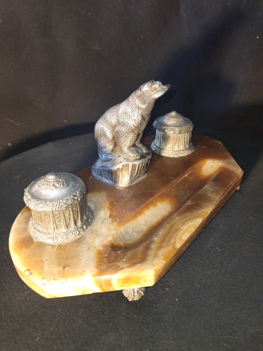 Art Deco Inkwell, Animal Subject Seal.sea Lion.