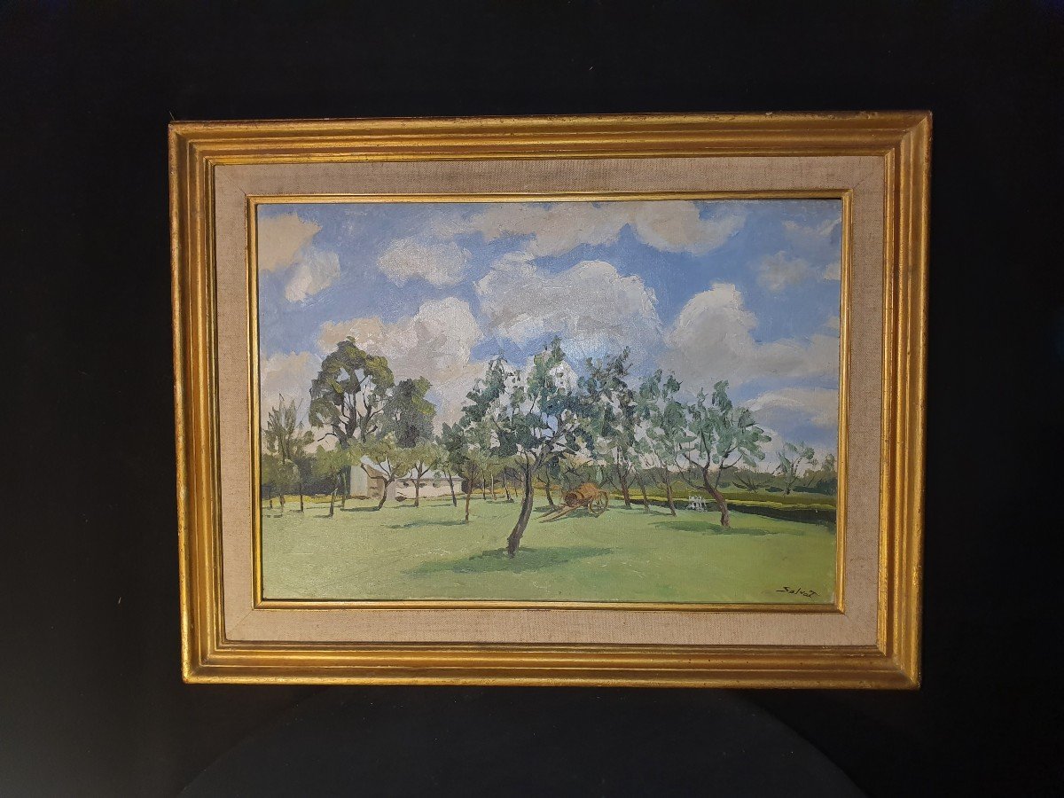 Tableau Paysage Normandie, François Salvat. 