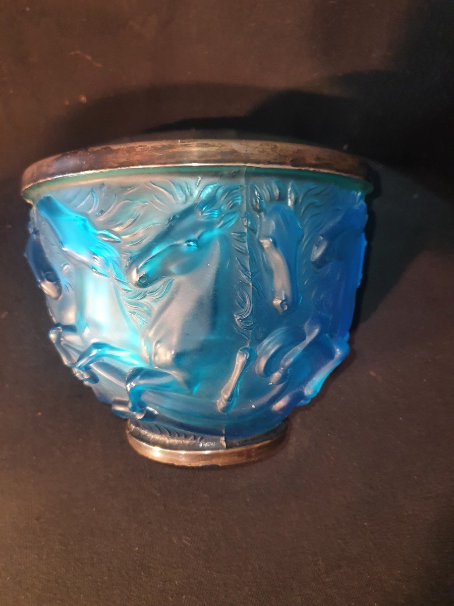 Vase Aux Chevaux Goût René Lalique.-photo-2