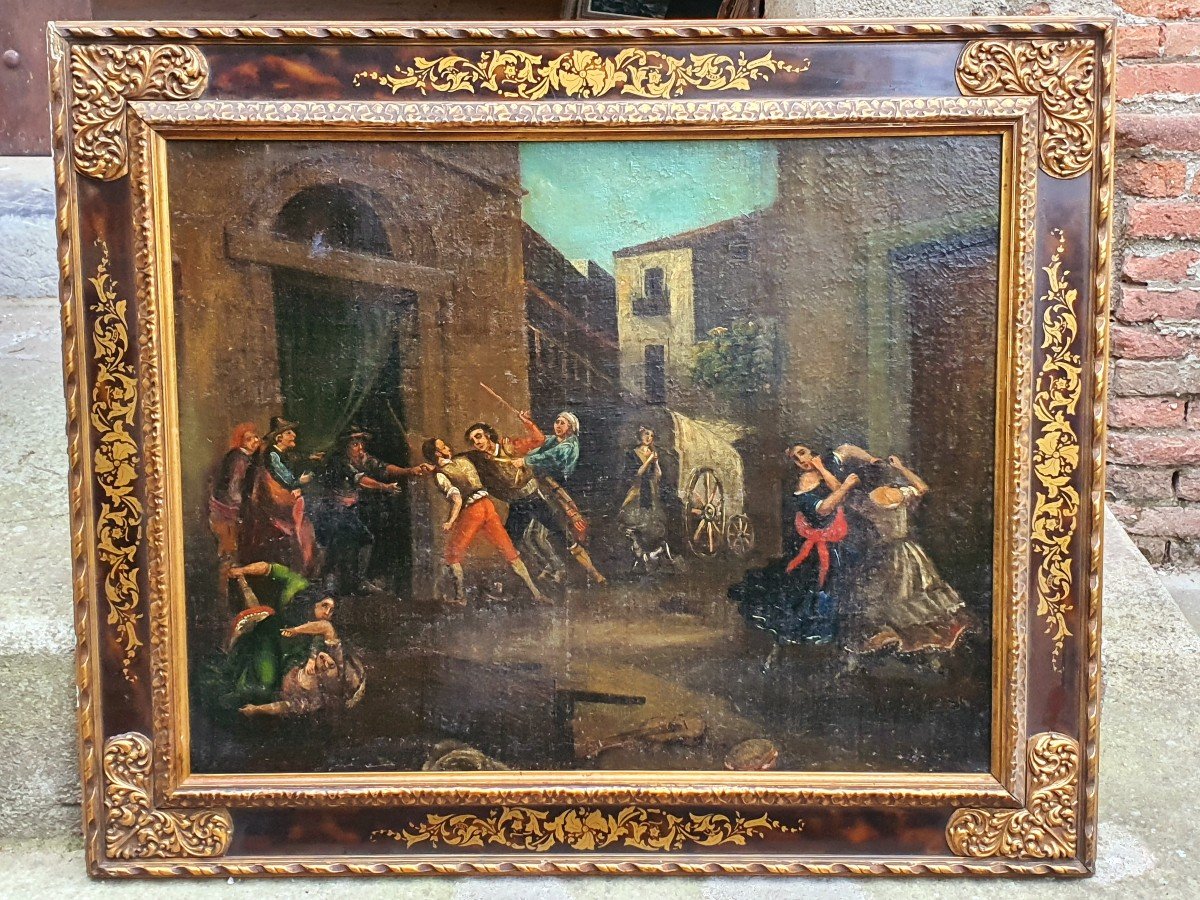 Painting Scene D Inn Italy, Spain Spirit F Goya.-photo-3