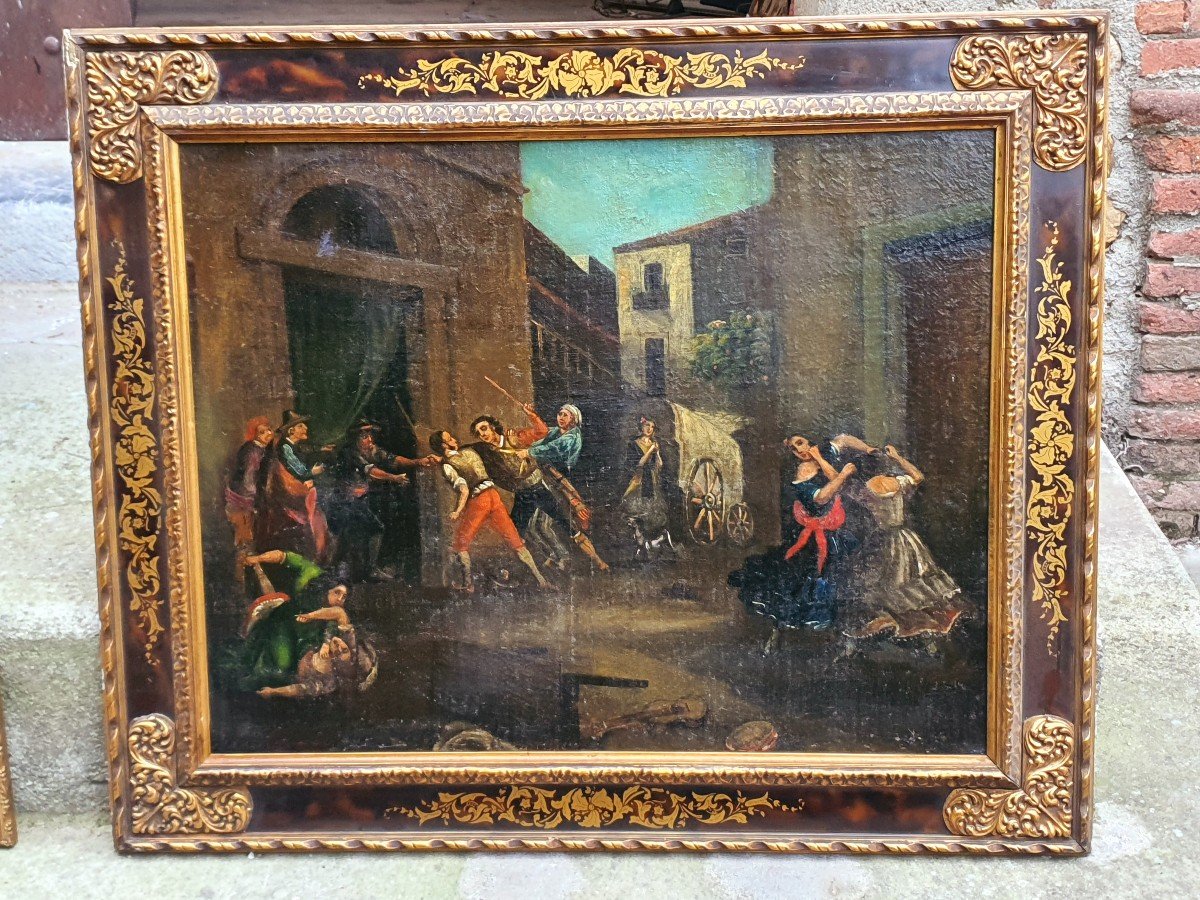 Tableau Scène D Auberge Italie, Espagne  Esprit F Goya.-photo-1