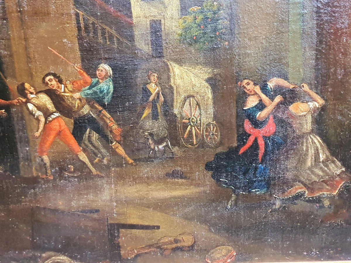 Tableau Scène D Auberge Italie, Espagne  Esprit F Goya.-photo-2