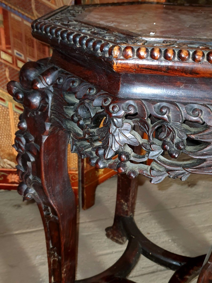 Pedestal Wood Iron China Indochina XIX Century.-photo-3