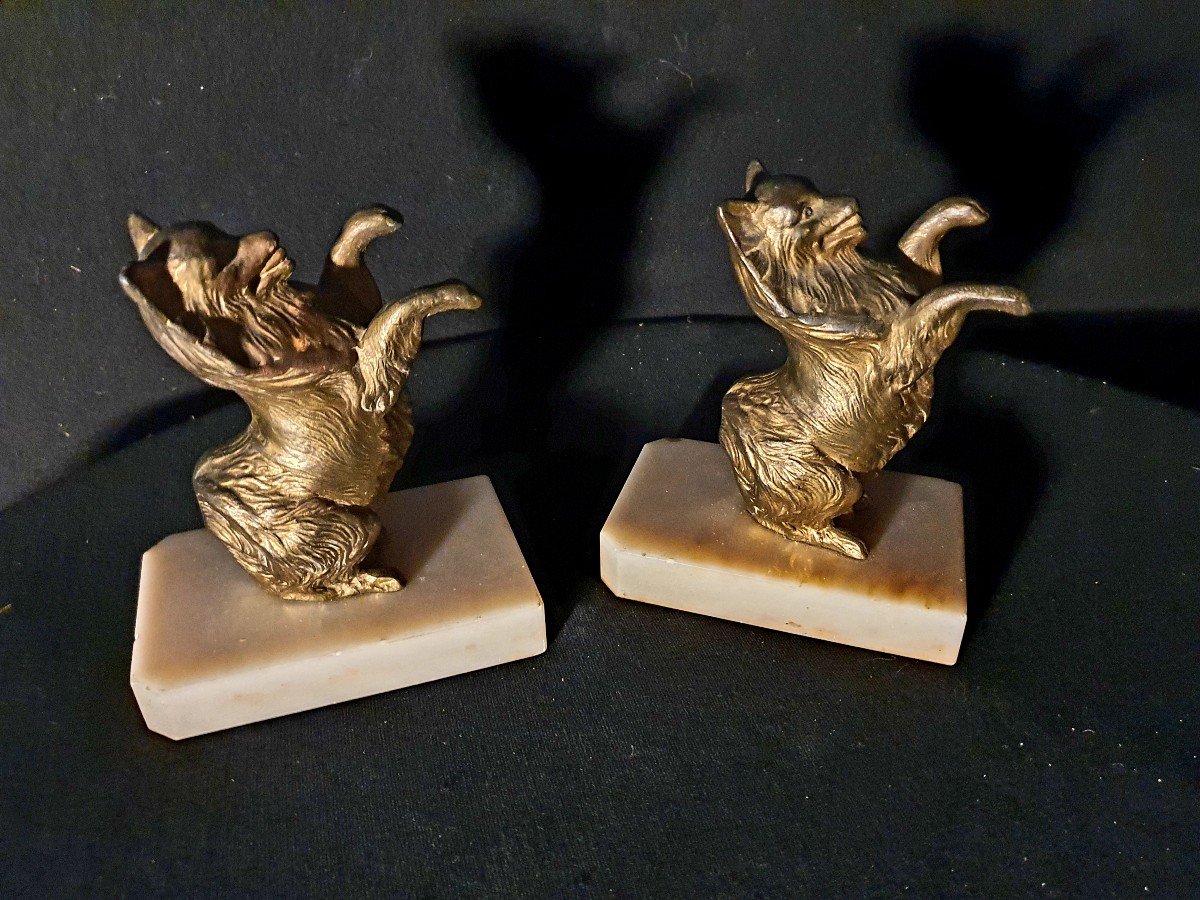 Animal Bookends, Art Deco Dogs.-photo-3