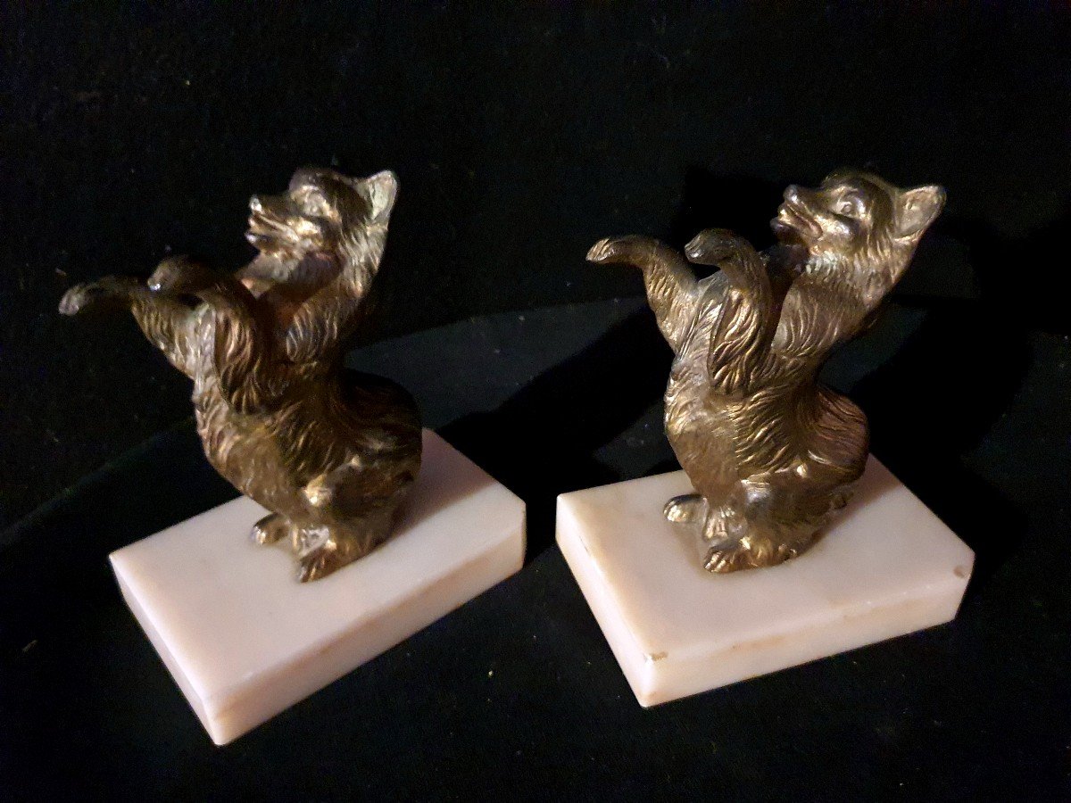 Serres Livres  animaliers, Art Déco Chiens.-photo-2