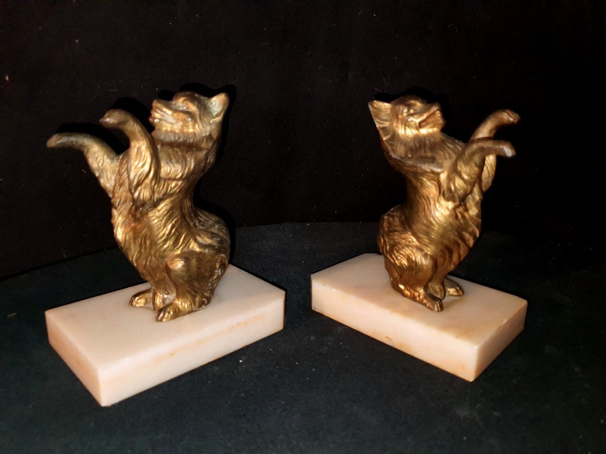 Serres Livres  animaliers, Art Déco Chiens.-photo-3
