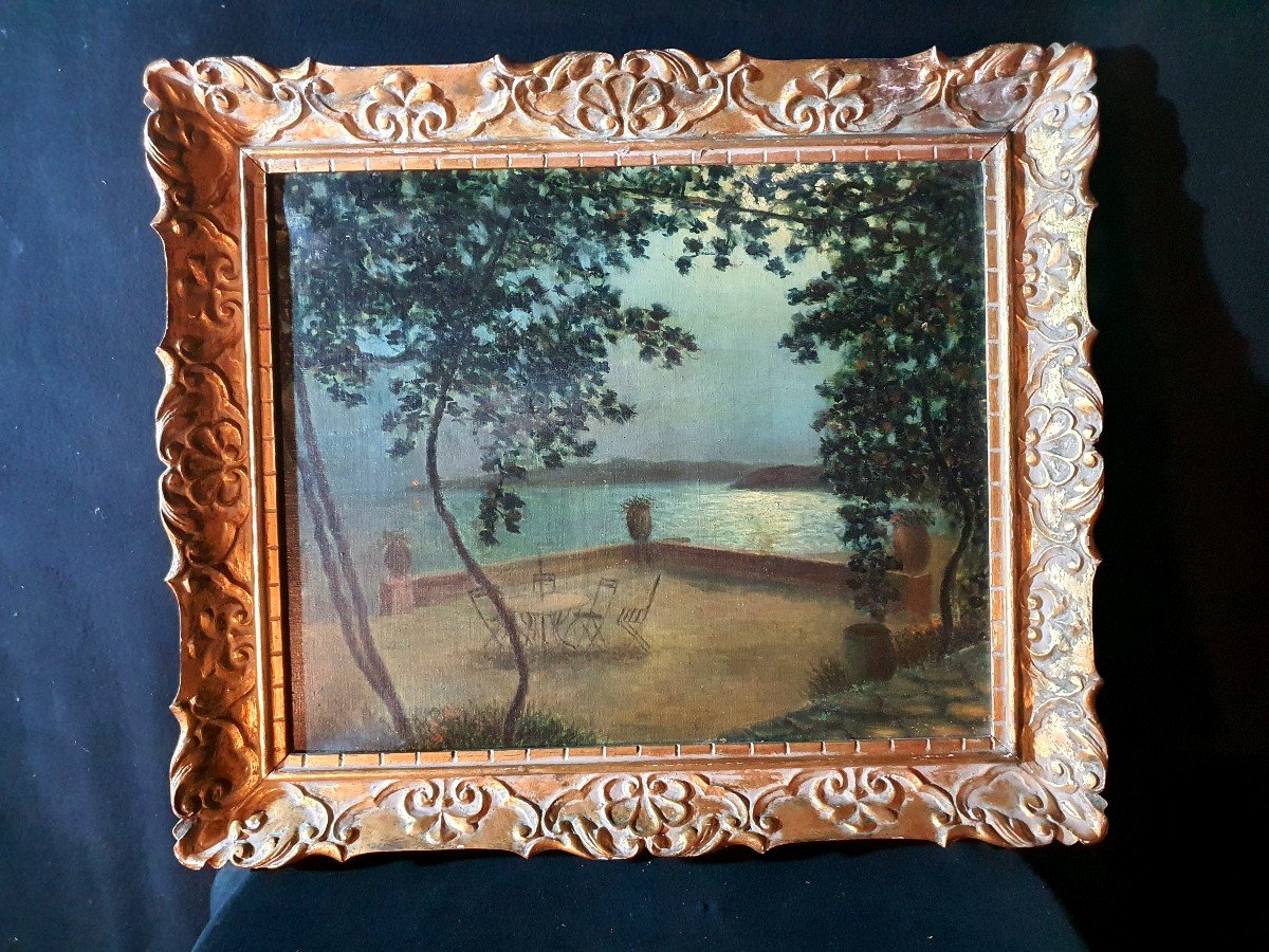 Tableau Côte D Azur Vincent Ambrosini. Vue Marine.