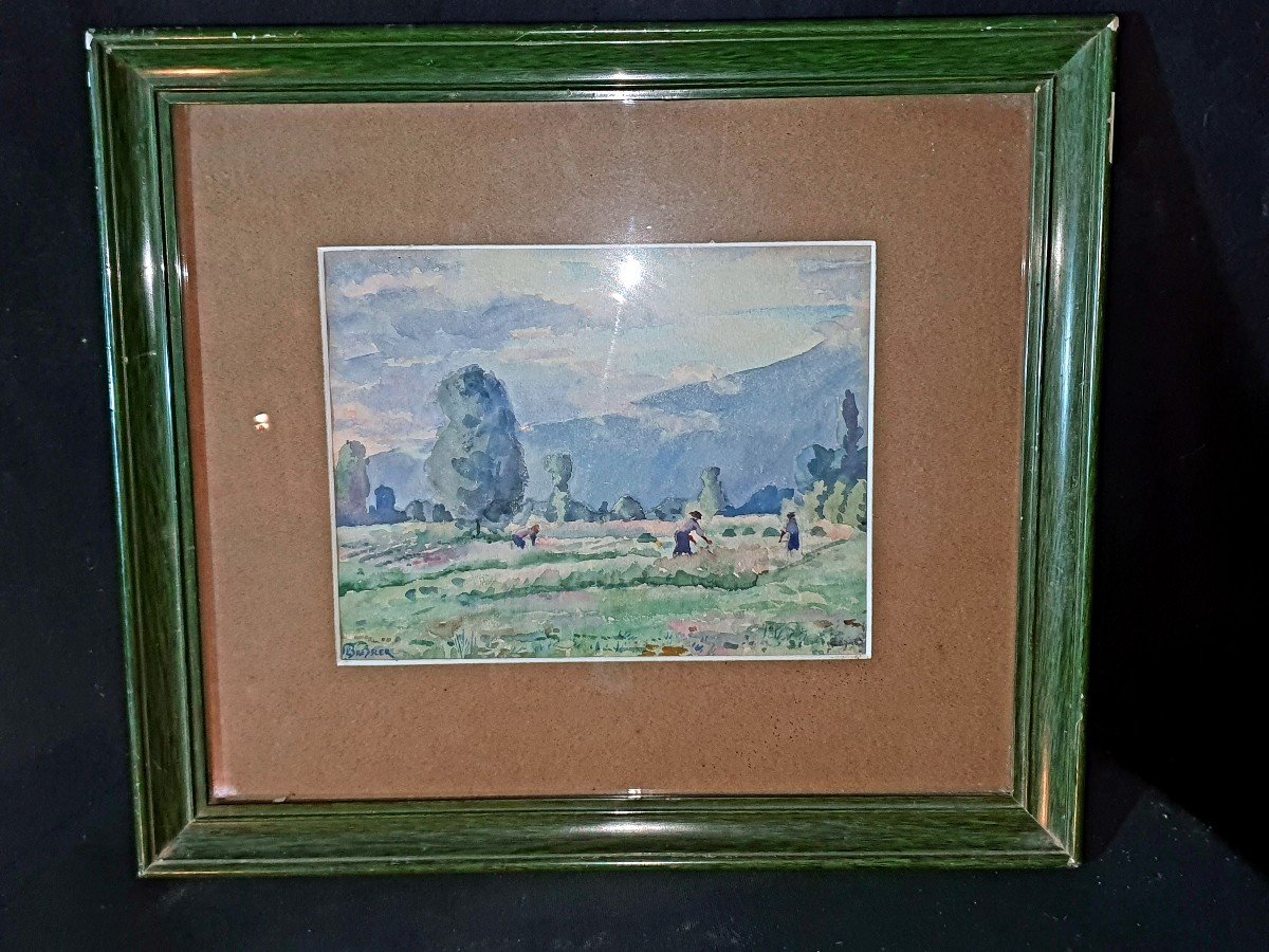 Aquarelle Suisse Par Bressler émile.-photo-2