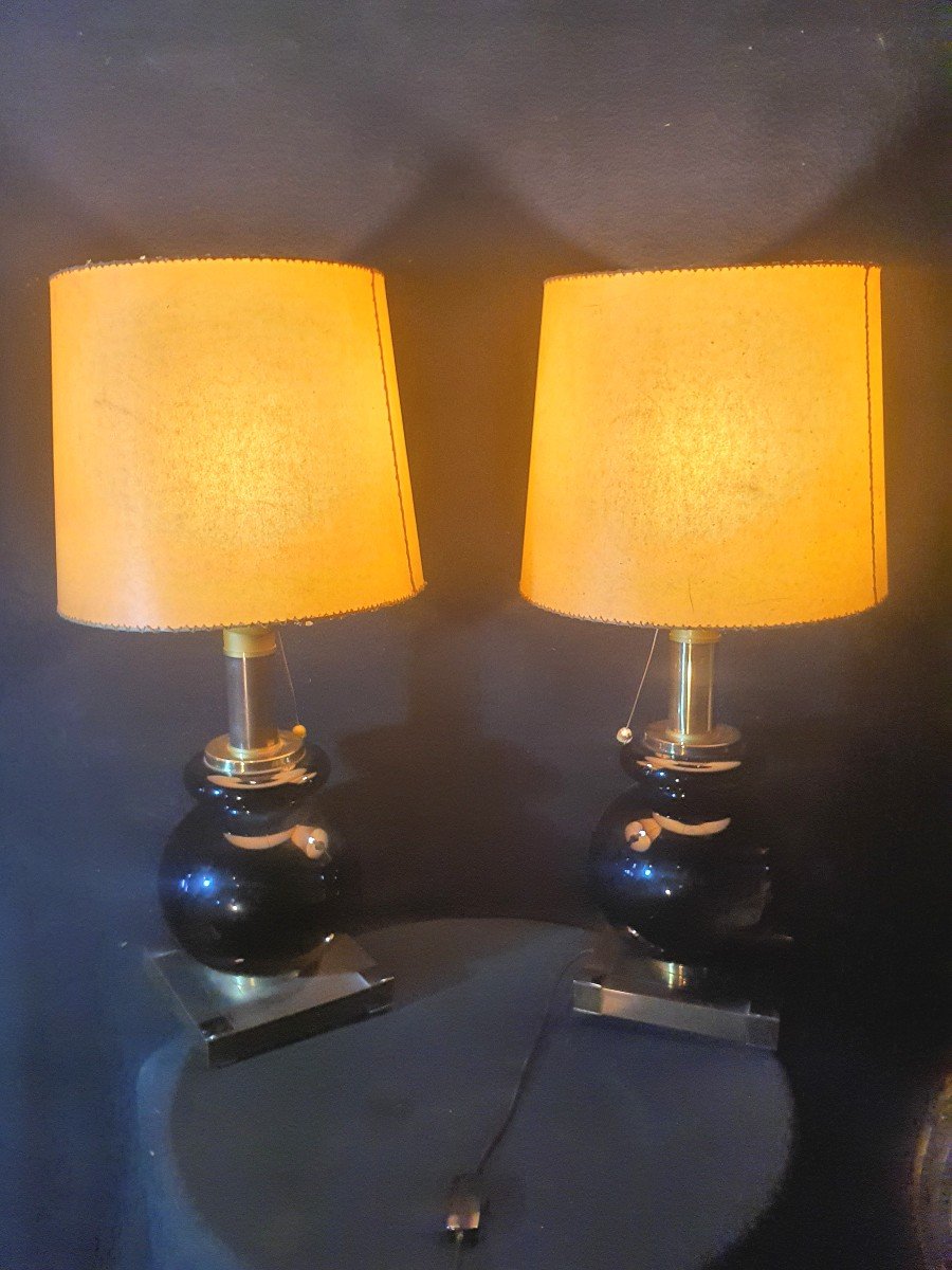 Pair Of Vintage Lumica Lamps Willy Rizzo Taste.