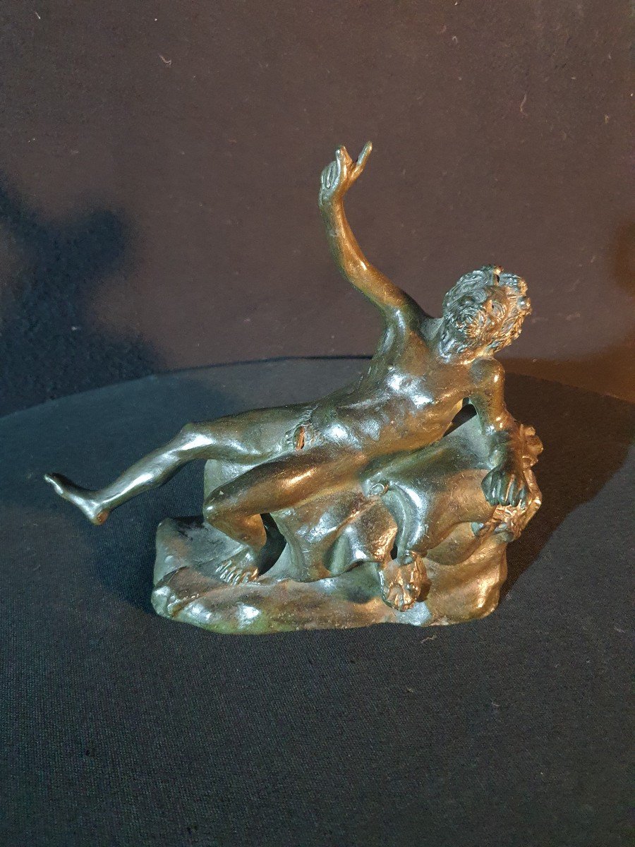 Bronze Drunk Satyr XVIII, XIX Century.-photo-2