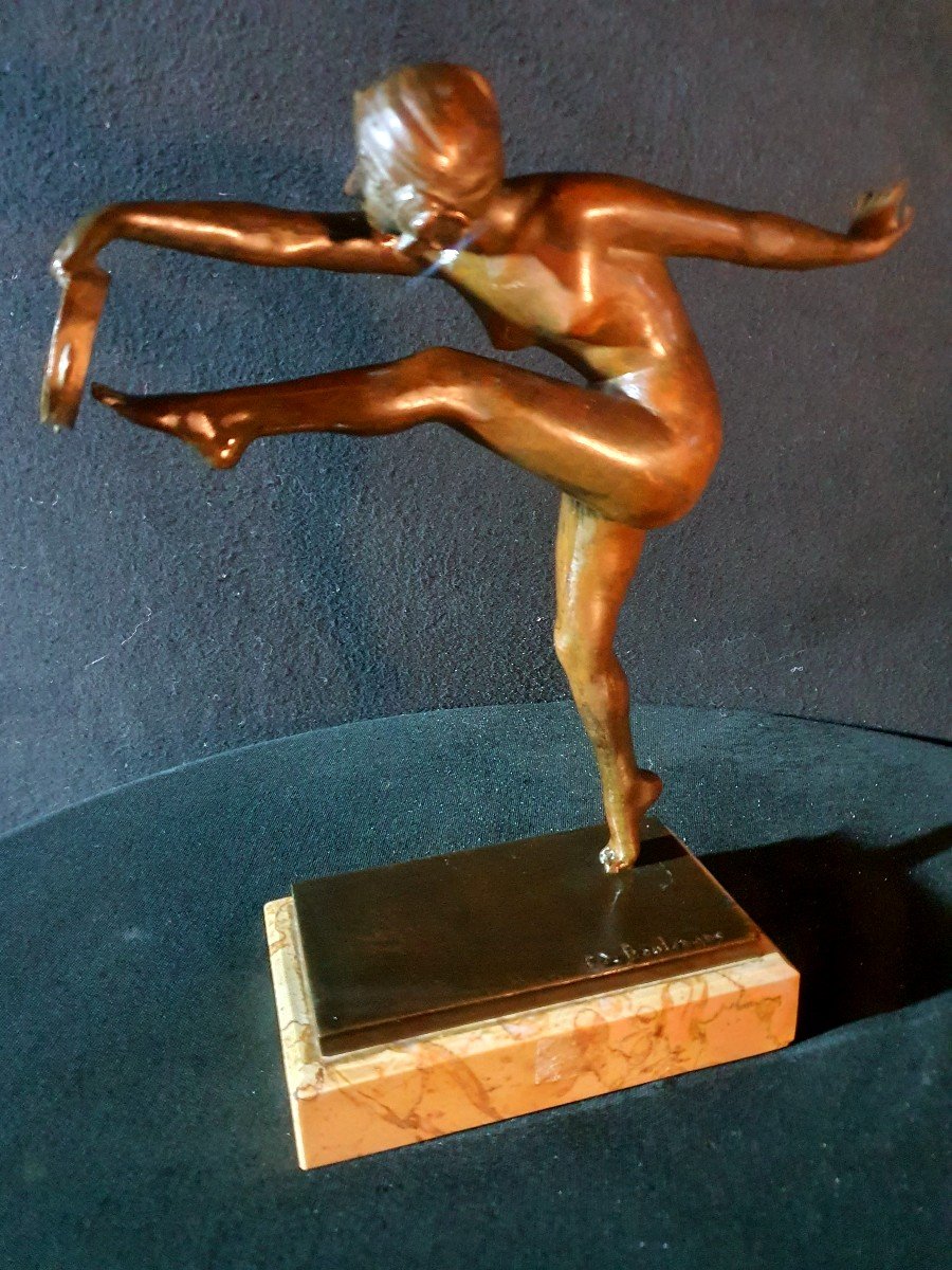 Sculpture Bronze Art Déco Danseuse Anna Pavlova ,Paul De Boulongne.-photo-4