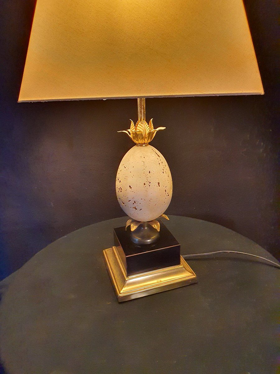 Lampe œuf Autruche Marbre Maison Charles.-photo-3
