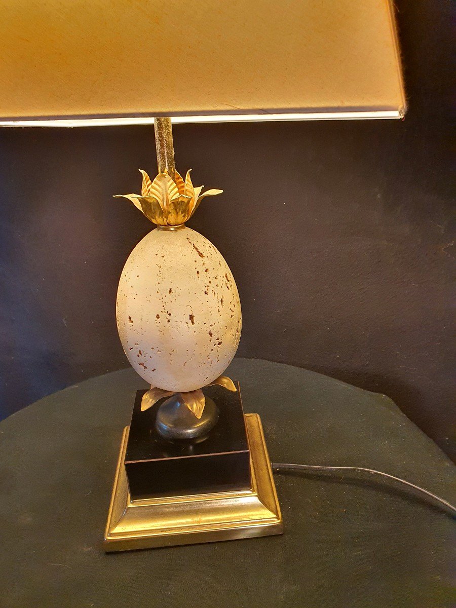 Lampe œuf Autruche Marbre Maison Charles.-photo-2