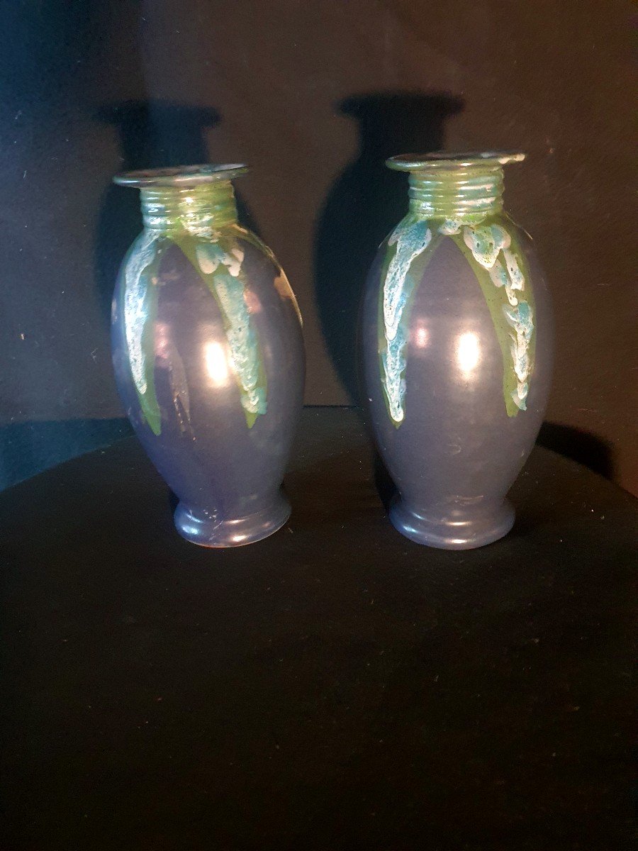 Paire De Vases Art Déco, 1930.-photo-2