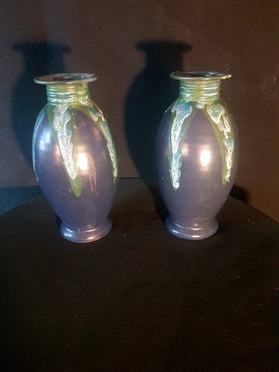 Paire De Vases Art Déco, 1930.-photo-1