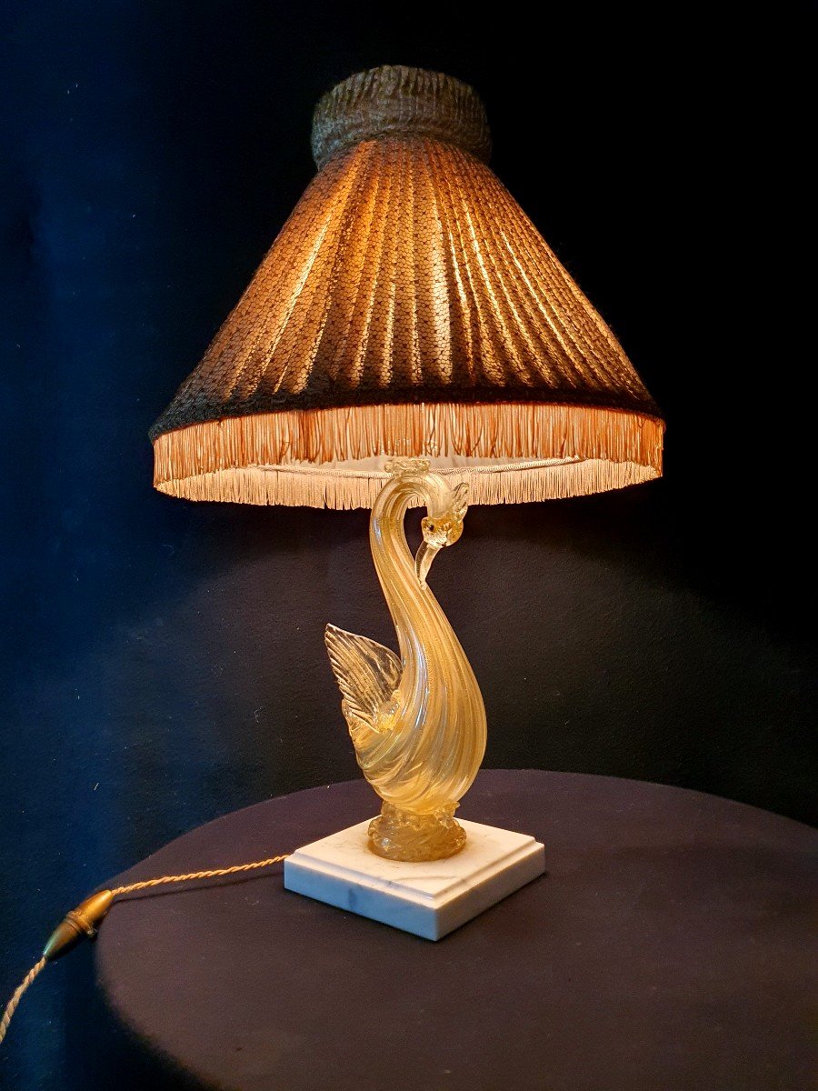 Lampe Au Cygne Murano Barovier Et Toso.-photo-3