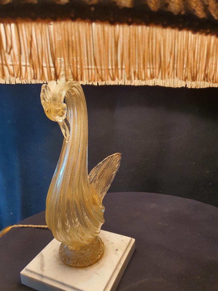 Lampe Au Cygne Murano Barovier Et Toso.-photo-1