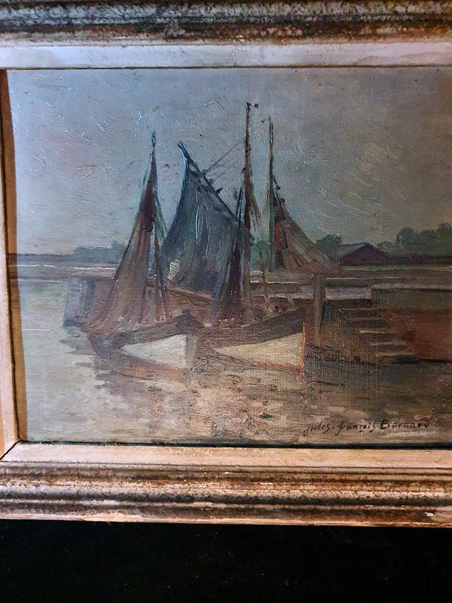 Tableau Marine Bretagne Jules François Bernard. -photo-2