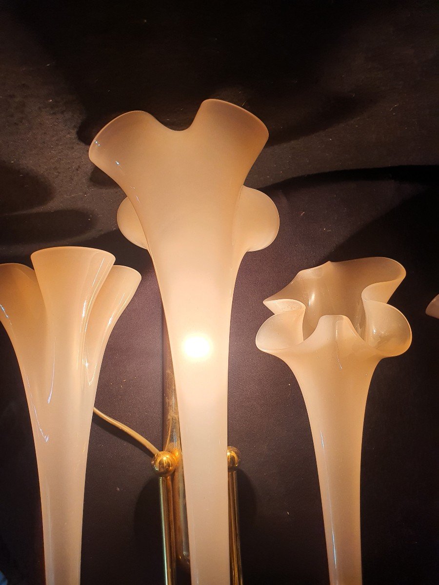 Pair Of Murano Sconces, Venini.-photo-2