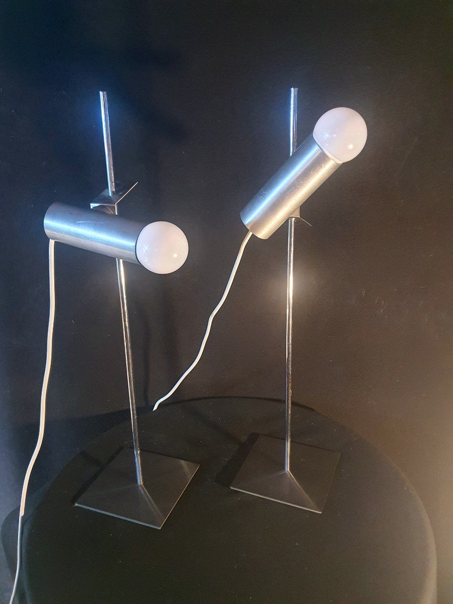 Paire De Lampes Vintage Esprit Alain Richard. -photo-4