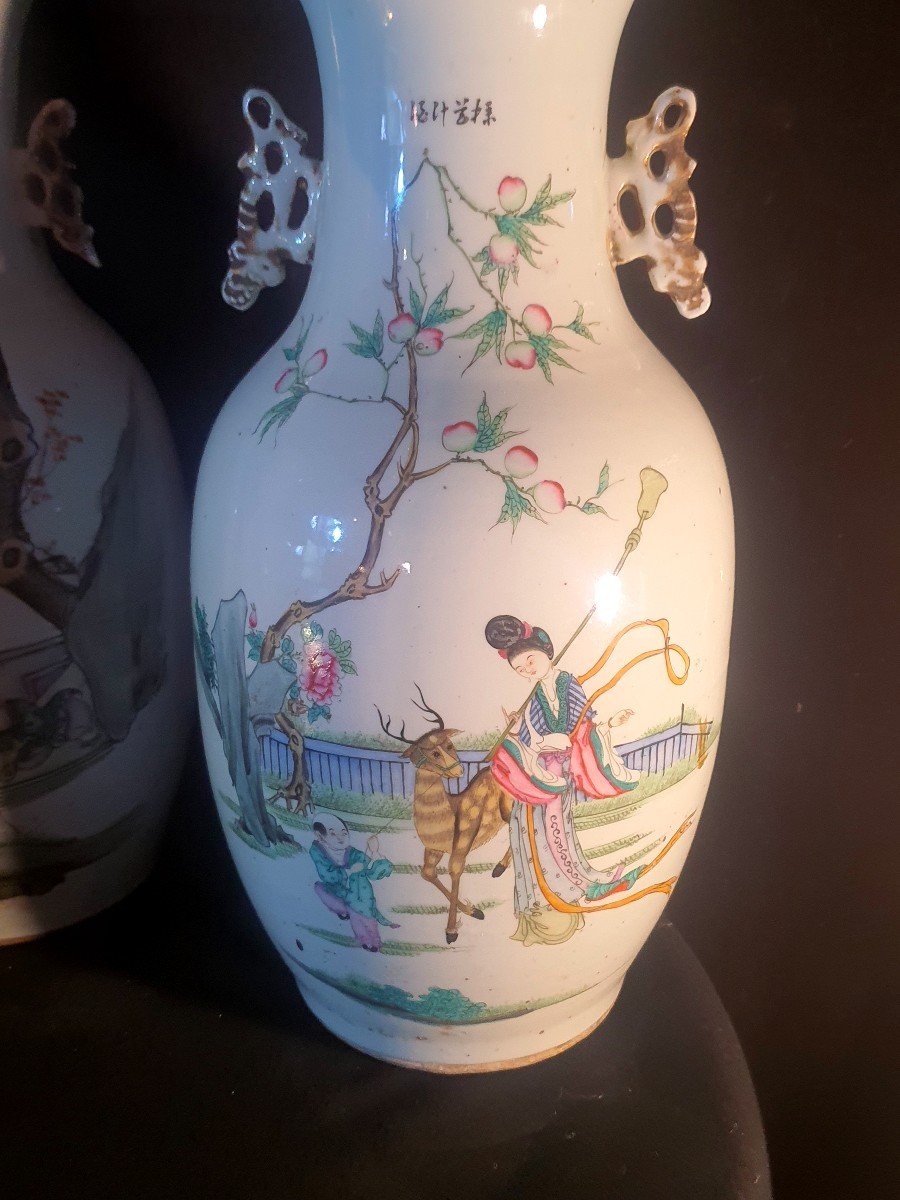 Series Of Three Vases China XIX Century Qing.-photo-4