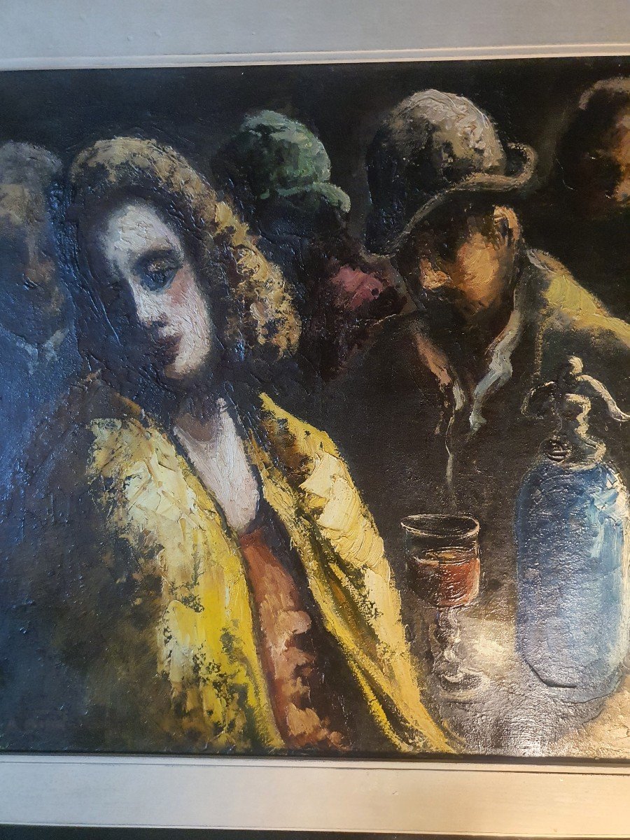 Painting A Durand Rosé, The Absinthe Drinkers.-photo-2