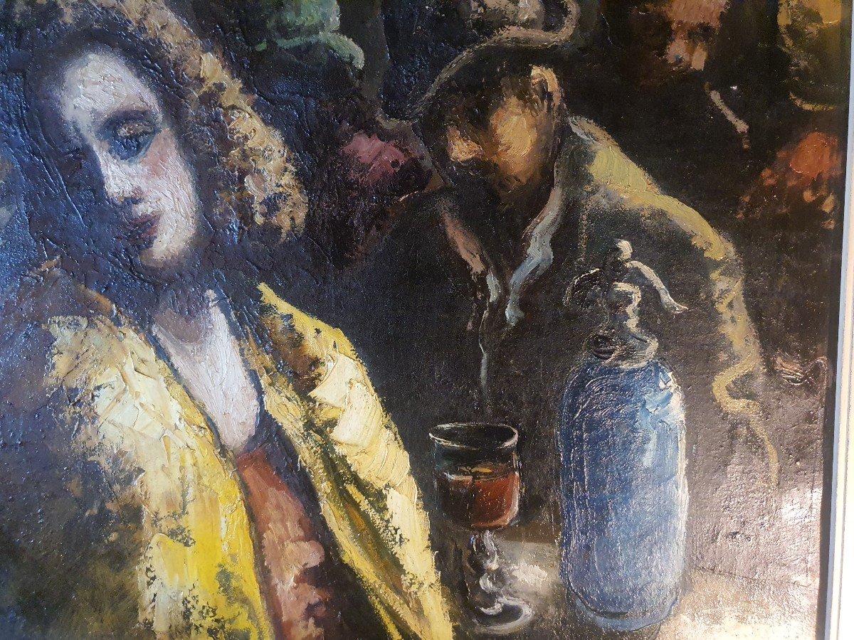 Painting A Durand Rosé, The Absinthe Drinkers.-photo-4