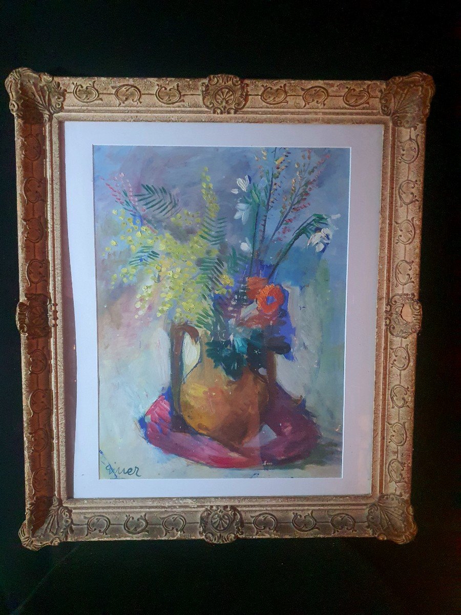 Tableau Bouquet De Fleurs, Balbino Giner.-photo-3