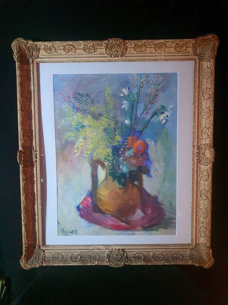 Tableau Bouquet De Fleurs, Balbino Giner.