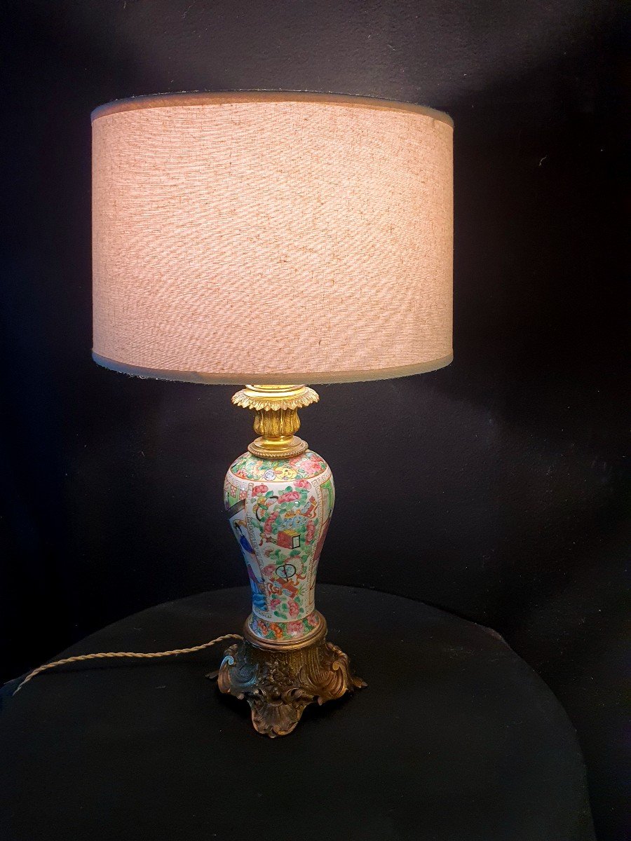 Lampe Porcelaine Chine Canton Napoléon III. -photo-2