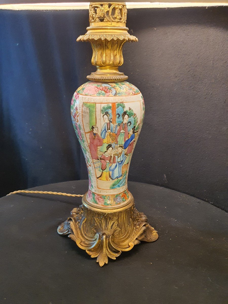 Lampe Porcelaine Chine Canton Napoléon III. -photo-4