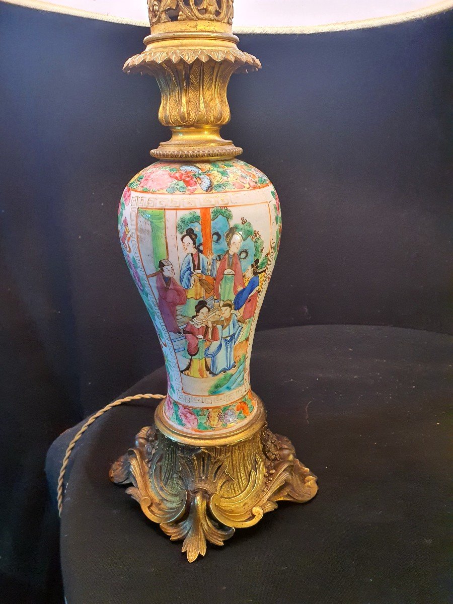 Lampe Porcelaine Chine Canton Napoléon III. -photo-1