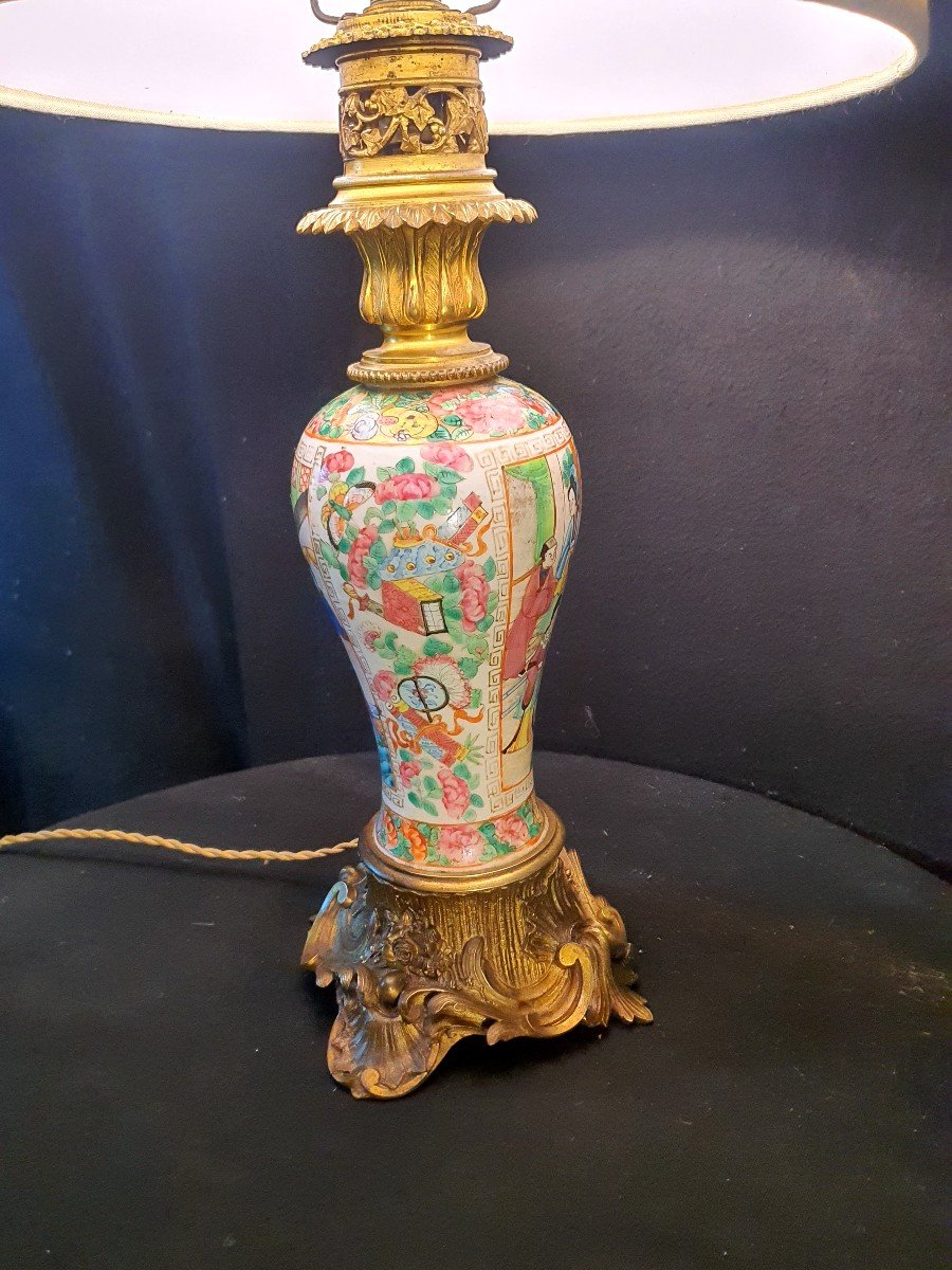 Lampe Porcelaine Chine Canton Napoléon III. -photo-2