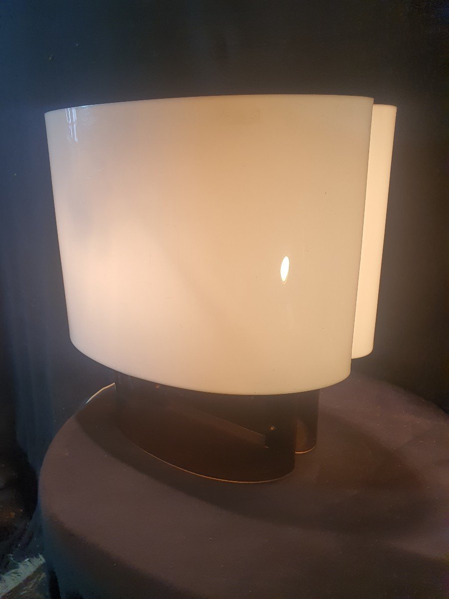 Vintage Lucite Plexiglass Lamp, Cycladic Designer Danielle Quarante.-photo-3