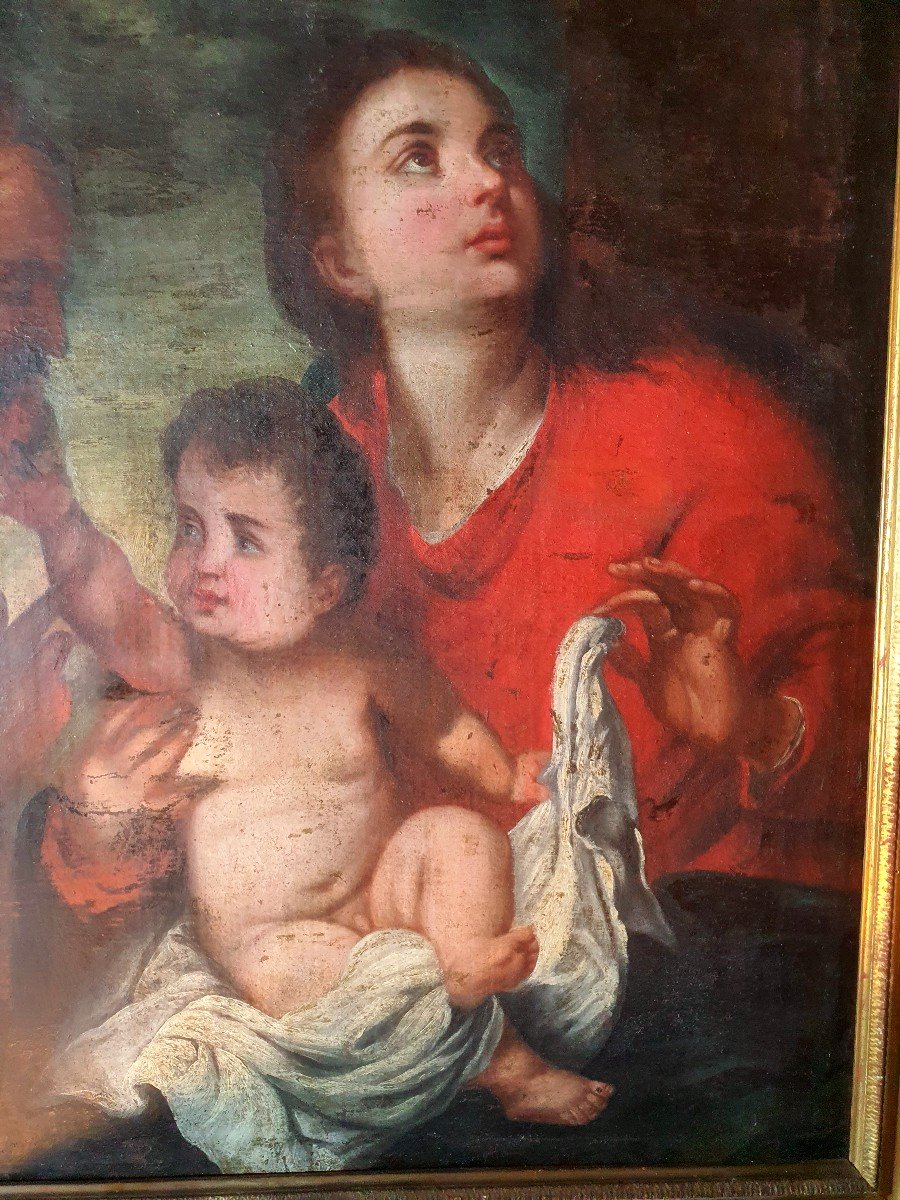 Holy Family Painting XVII Century School Spain Italy.-photo-1