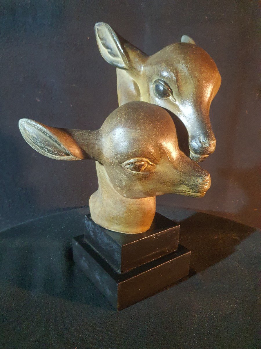 Art Deco Sculpture, Deer, M Leducq.-photo-3