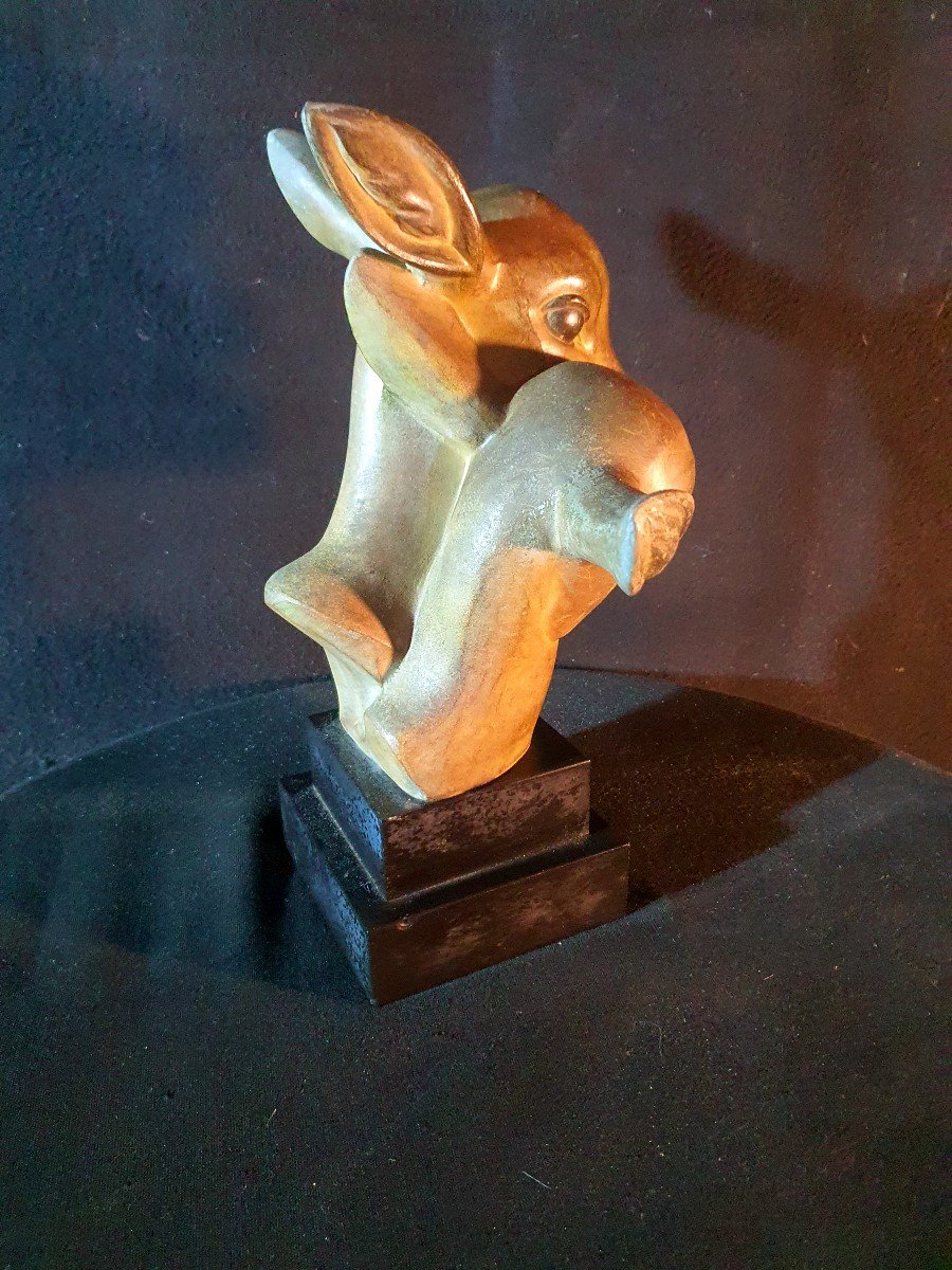 Art Deco Sculpture, Deer, M Leducq.-photo-4