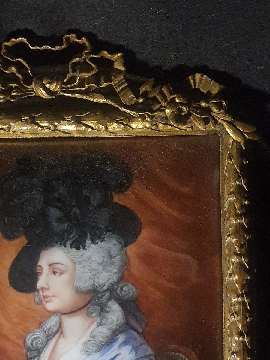 Tableau Miniature Porcelaine Style XVIII, Louis XVI. -photo-3