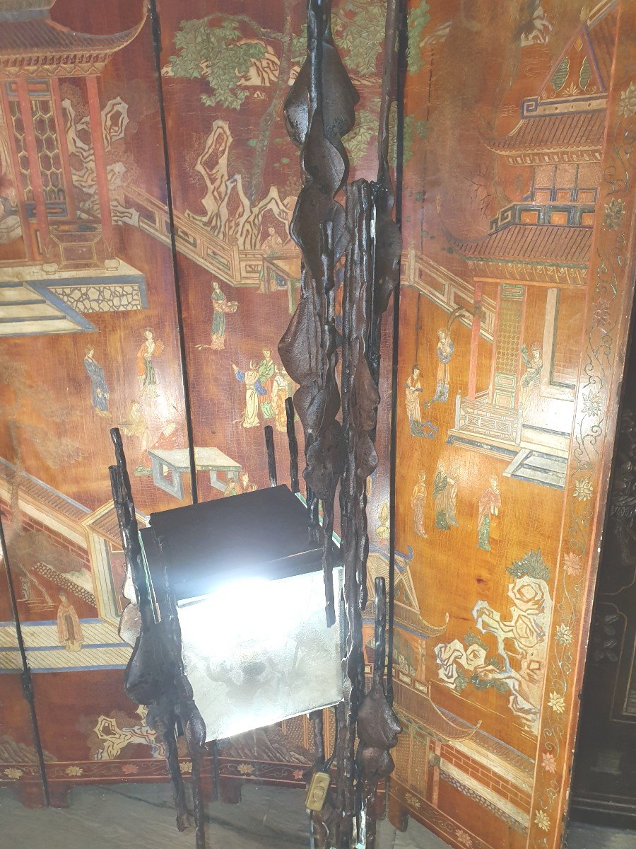 Vintage Brutalist Floor Lamp Naturalist Decor.-photo-3