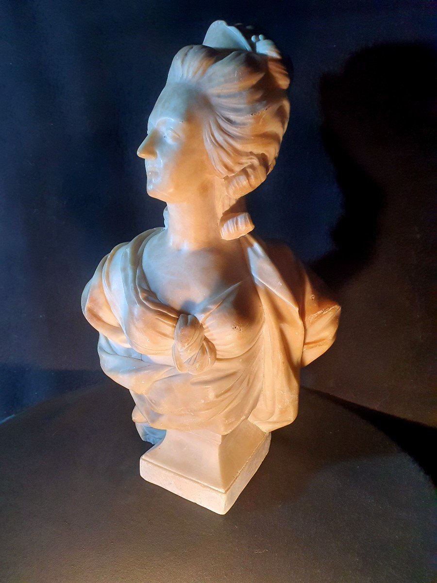 Marble Bust Marie Antoinette D After Pajou.-photo-2